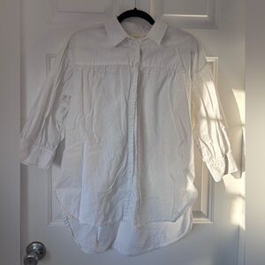 Maeve by Anthropologie Balloon Sleeve Poplin Blouse